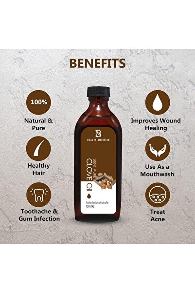 BEAUTY AMBITION Essential Oils for Hair and Skin Care - 150 Ml - Clove Oil