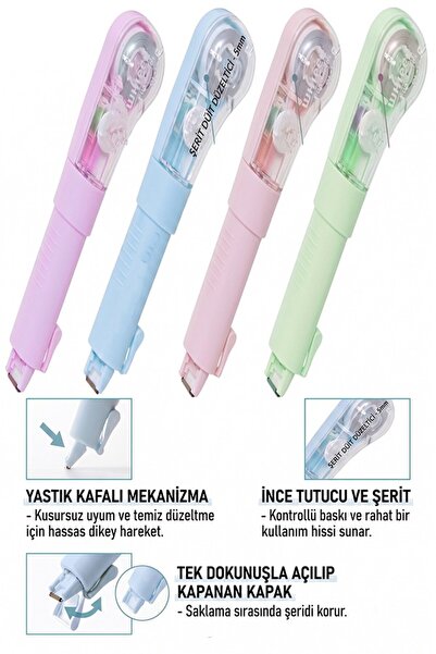 Artlantis Şerit Daksil Beyaz 5mmx5 Metre 4 Adet P-4468 Fixpoint Şerit Düzelti...