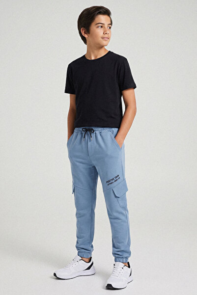 kinderos Children's Sweatpants with Cargo Pockets and Elastic Waist - 26Y 26052