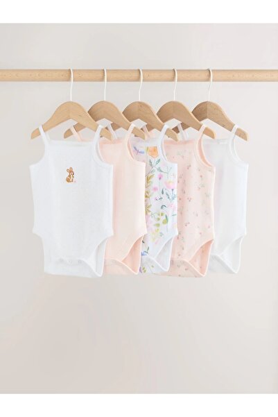 Next Baby %100 Pamuklu Pembe Yelekli Bebek Tulumu 5'li Paket