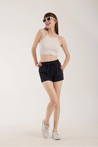 aselon Women's Elastic Waist Sea/Pool/Sports Shorts with 2 Pockets Model