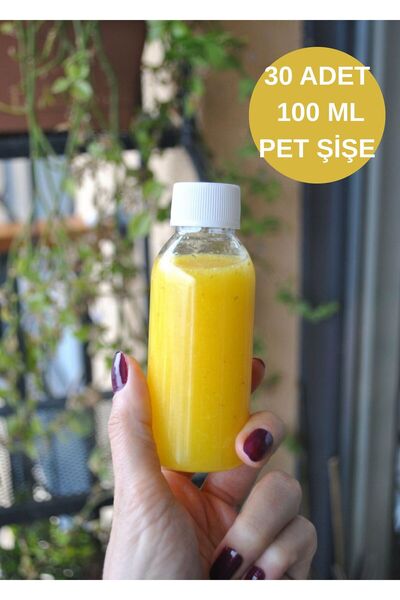 Qualitev 30 Pieces 100 ml Gınger Shot Detox Bottle Pet Bottle 100 Cc Transpar...