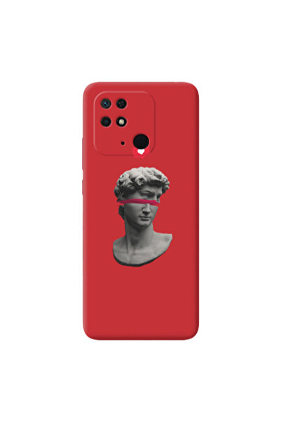 Other Xiaomi Redmi 10C Half statue Red Colored Silicone TPU Θήκη