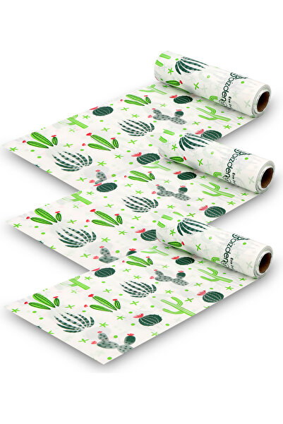 Regron Tek Kullanımlık Kağıt (1 ADET) Masa Örtüsü 100x120 cm Kaktüs Desenli, Baby Shower, Piknik, Eğlence,