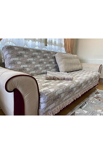 CÇE HOME TEKSTİL طقم غطاء أريكة بنمط حجري عصري 175 × 220 سم 2 قطعة 170 × 110 ...