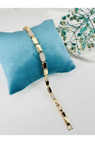 Inure Jewelry أساور زركون نحاسية مرصعة بحجر الزركون 18+2 سم - Kbl0243