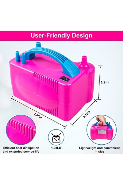 Moment Electric Air Balloon Pump, Portable Automatic Dual Nozzle Fast Inflato...