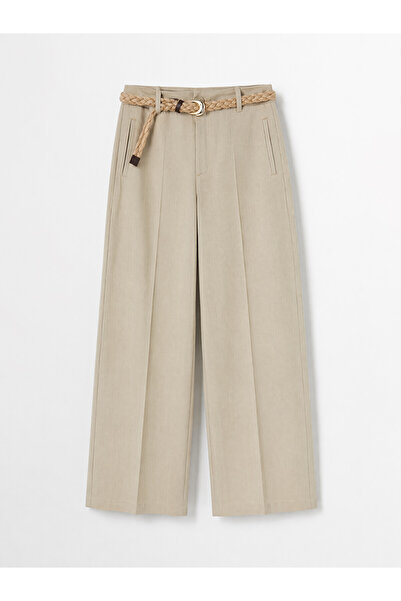 LC Waikiki Peak New Season Loose Fit Women's Trousers with Belt at the Waist