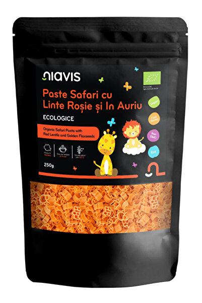 Niavis Paste Safari cu Linte Rosie si In Auriu fara Gluten Pentru Copii Ecolo...
