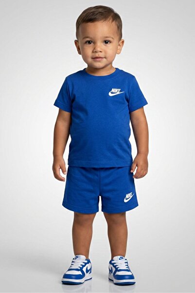 Nike Toddlers Boy 2 Pcs Embroidered Logo T-shirt And Shorts Set, Blue