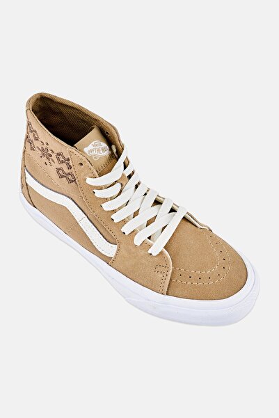 Vans حذاء سكيت للأولاد من Sk8 Hi برباط مدبب، لون بيج فاتح