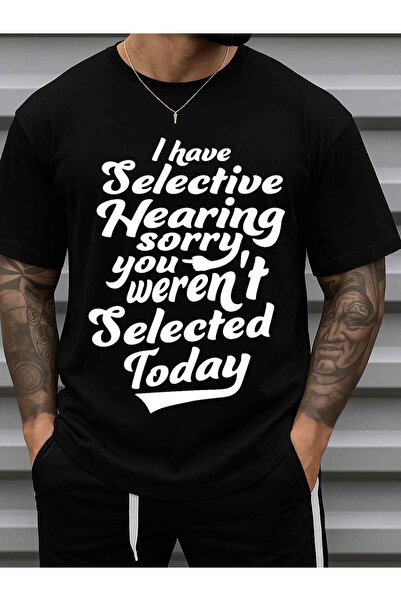 23 nisan Men's "Selective Hearing Loss" Humor T-Shirt - 100% Cotton 180g Casu...