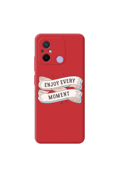 Other Xiaomi Redmi 12C Enjoy Every Moment 2 Red Colored Silicone TPU Θήκη