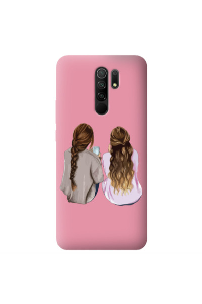 Other Xiaomi Redmi 9 Friends Pink Colored Silicone TPU Θήκη