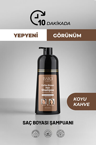 Batçı Beyaz Saç Kapatıcı Hızlı Etkili Koyu Kahve Saç Boyası Şampuanı 350 Ml