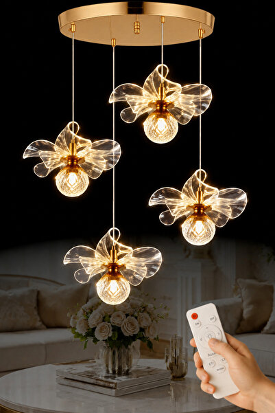 Luna Lighting Kleopatra Model 4 lü Gold Kaplama 3 RENK Salon Mutfak Oturma Ya...