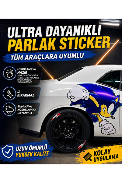 ÖZGÜL REKLAM 2 Pcs Sonic Sticker / Compatible with All Vehicles / Wheel-Top S...