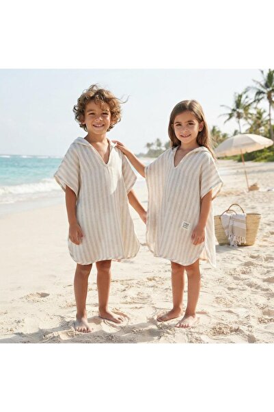 babito store Original 100% Linen Muslin Striped Fabric Unisex 1-10 Years Old ...