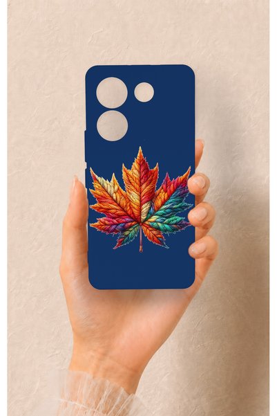 Vip Case Tecno Camon 20 Pro Compatible Colorful Leaf Patterned Silicone Case