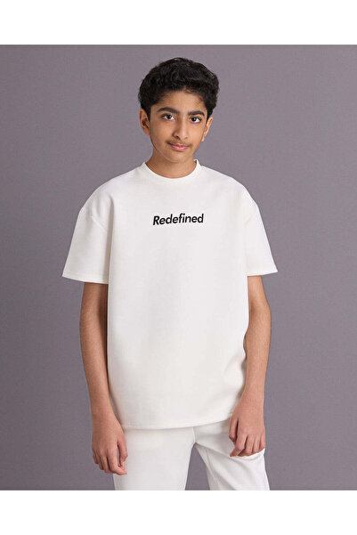 REDTAG Senior Boys White Modal T Shirt