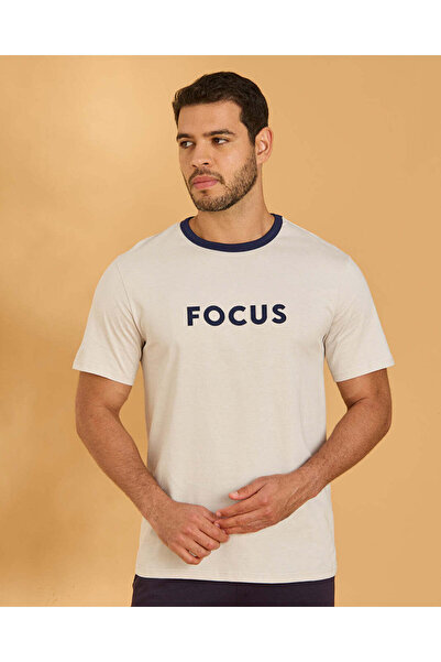 REDTAG Men White Printed T-Shirt