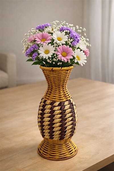 Bayev Rattan 4206 Vase - Decorative Desktop Multi-Purpose Woven Rattan Vase