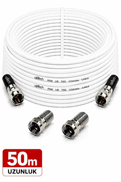 upTech HD Uydu Anten Kablosu 50 Metre F Konnektörlü Full HD 4K TV Kablosu