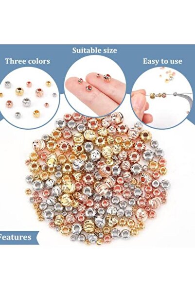 yiğit aksesuar 150 Pieces Three Colors 5 mm Non-Tarnishing Dorica Beads Jewel...