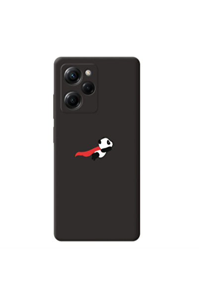 Other Xiaomi Poco X5 Pro kite flying panda Black Colored Silicone TPU Θήκη