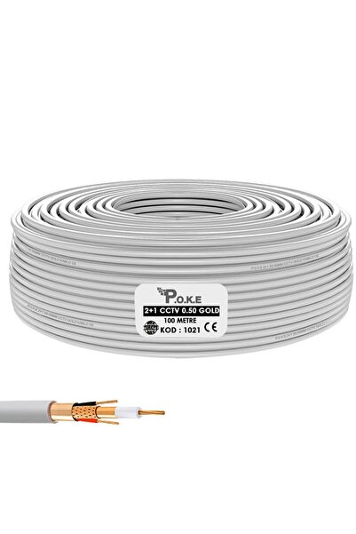 Poke 2+1 CCTV 0.50 Kamera Kablosu Gold 100mt PK-1021