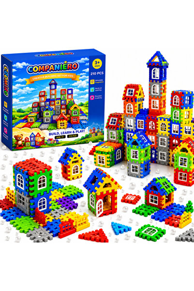 Companiero Jucarie Educativa De Constructie Pentru Copii 3+ Ani, Set Casute S...