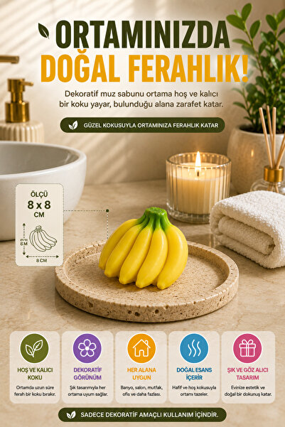 OpenCity Dekoratif Muz Sabunu Ortam Kokusu Meyvemsi Esans Banyo WC Salon Ofis...