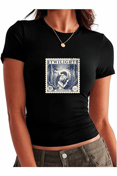 Vordevia Twilight Printed Cotton Lycra Body Tee Crop T-Shirt