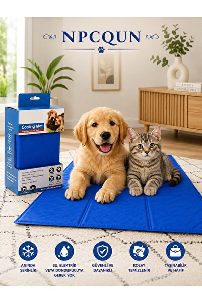 NPCQUN Soğutucu Kedi & Köpek Matı – Kedi & Köpek İçin Serinletici Jel Minder, Katlanabilir ve Kolay Temizlenebilir Cooling Mat