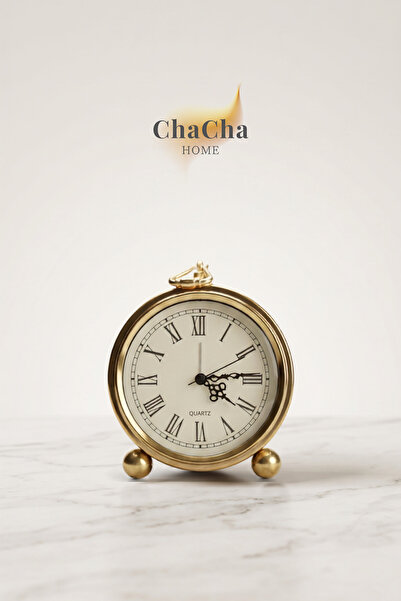 ChaCha Home Serene Bell Vintage Metal Çalar Saat & Premium Masaüstü Dekoratif...