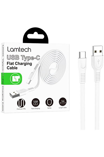 Other Cablu Lamtech USB la Type-C, 3A, 1m, culoare albă