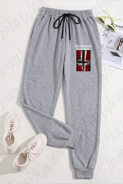 ZOKAWEAR Unisex Trve (True) norveške crne metal hlače sa printom