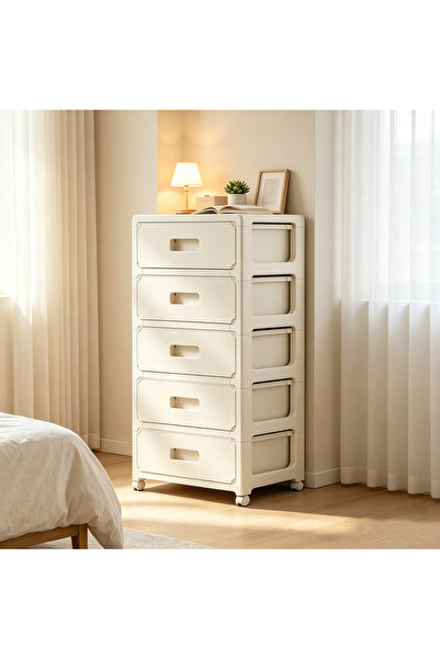 Sinyin 5-Drawer Rolling Storage Cabinet with Wheels, Easy Assembly Plastic 5-...