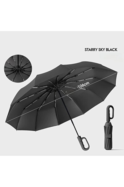 Choice7 full-fiber 12K black Extra large 48 bone ring buckle umbrella forward...