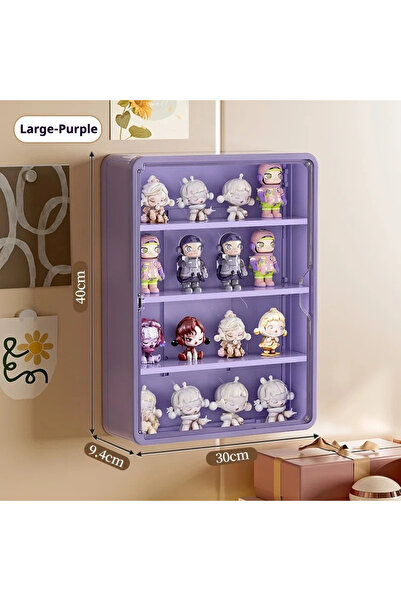 choice2 Purple-4 tiers Wall-Mounted Storage Box with Lid for Action Figures T...