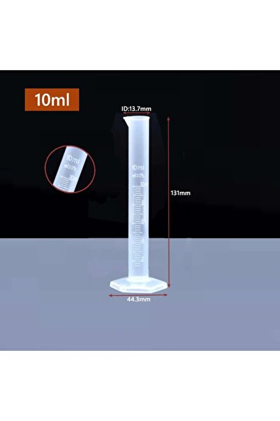 Choice15 1Pcs 10ml Transparents Measuring Plastic Graduated Cylinder Plastic ...