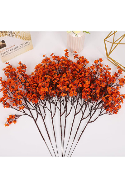 Choice 3pcs Orange 3pcs Baby Breathable Artificial Flowers, Silk Plants for A...