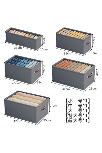 Choice5 47x35x23cm Grey 1PC Oxford Cloth Box Storage Basket Clothes Storage U...