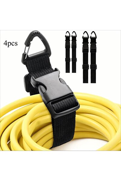 Choice1 4PCS 45cm Black Adjustable Extension Cord Organizer with 3-Axis Buckl...