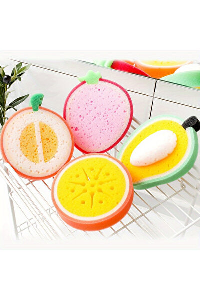 Choice 4pcs 4pcs Fruit Type Thickened Sponge Wipe Scouring Pad Multi-function...