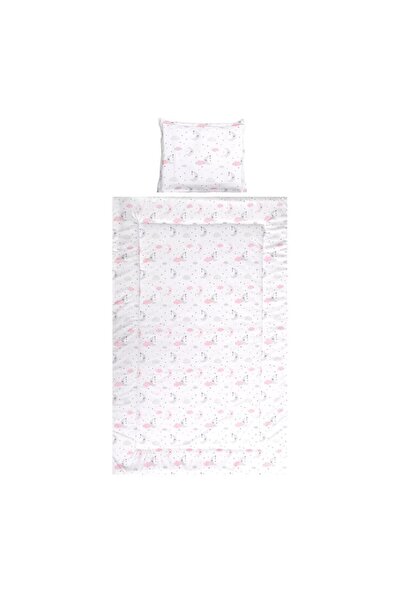 LORELLİ Set lenjerie pat 3 piese, bumbac ranforce, Cosy, Moons & Stars Pink
