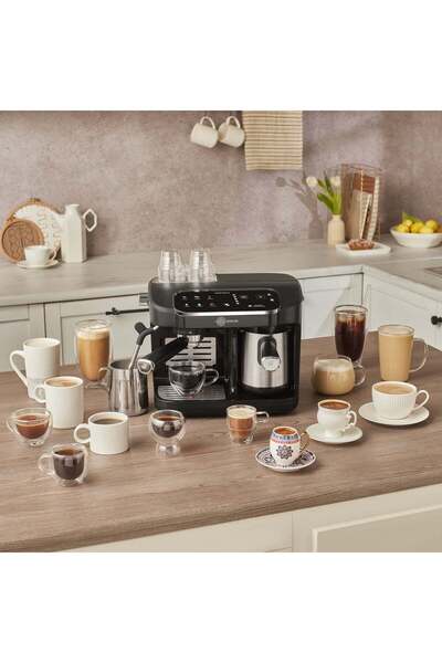 Karaca Hatır Perfetto Espresso und Türkischer Kaffee Maschine INOX