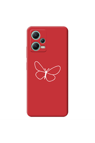 Other Xiaomi Redmi Note 12 Pro 5G butterfly Red Colored Silicone TPU Θήκη