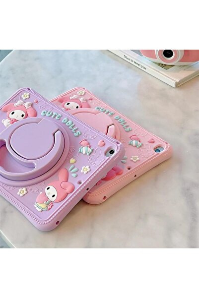 Alfa MEC Samsung Galaxy Tab A11 8.7 inç X130 X133 Uyumlu Cute Dolls Standlı Çocuklara Özel Karakter Kılıf+Tablet Kalem