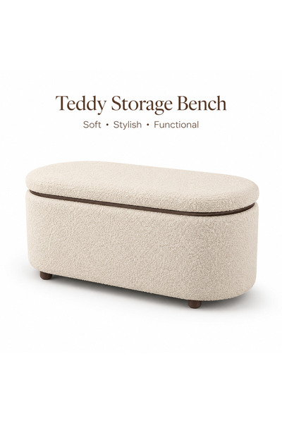 Bleco 90-centimeter-long storage bench; extra-large, cushioned bench; modern ...